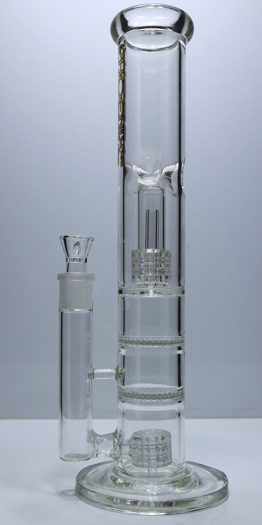 Large Phoenix Star 4 Perc Straight Bong