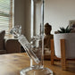 Large clear glass straight bong