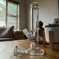 Large clear glass straight bong