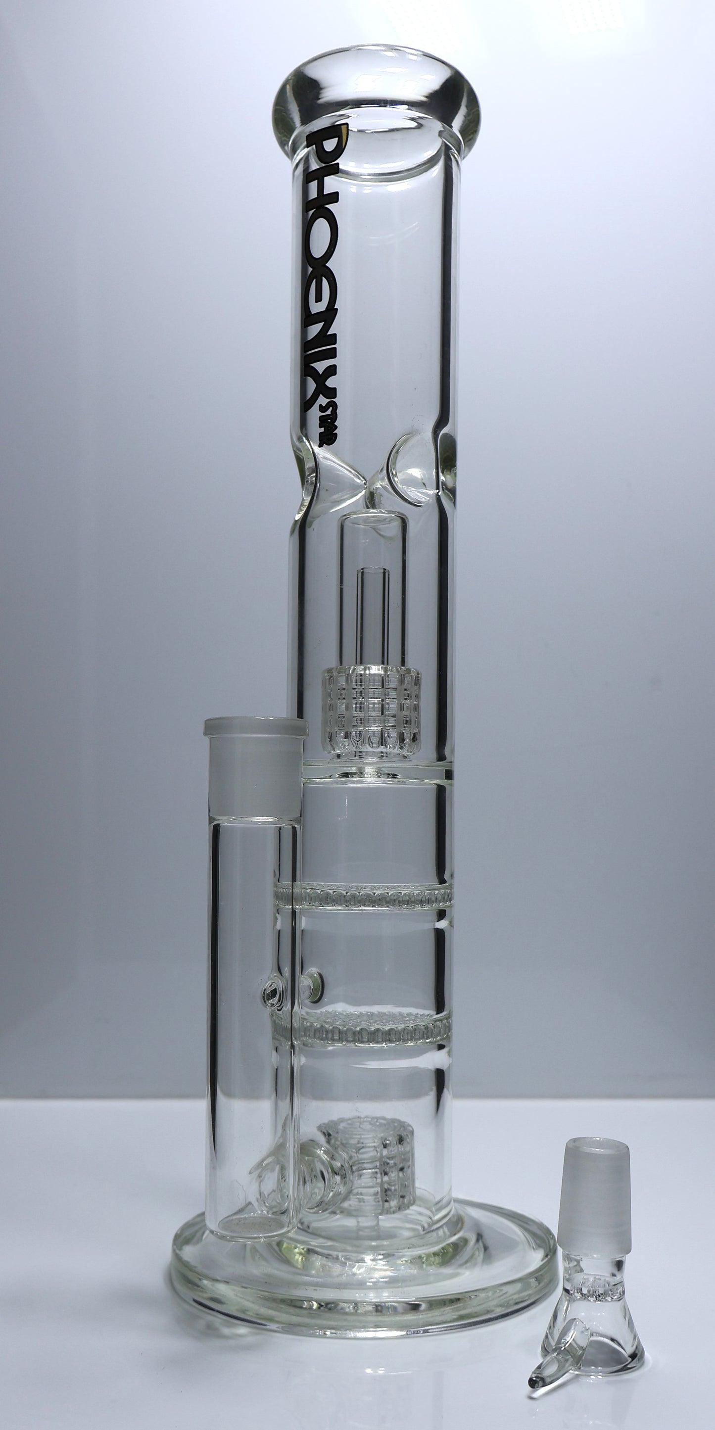 Large Phoenix Star 4 Perc Straight Bong