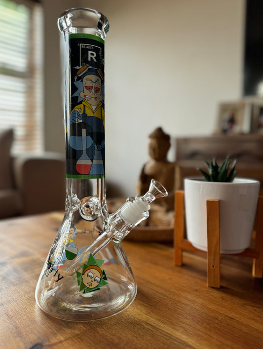 Large Rick and Morty breaking bad beaker bong