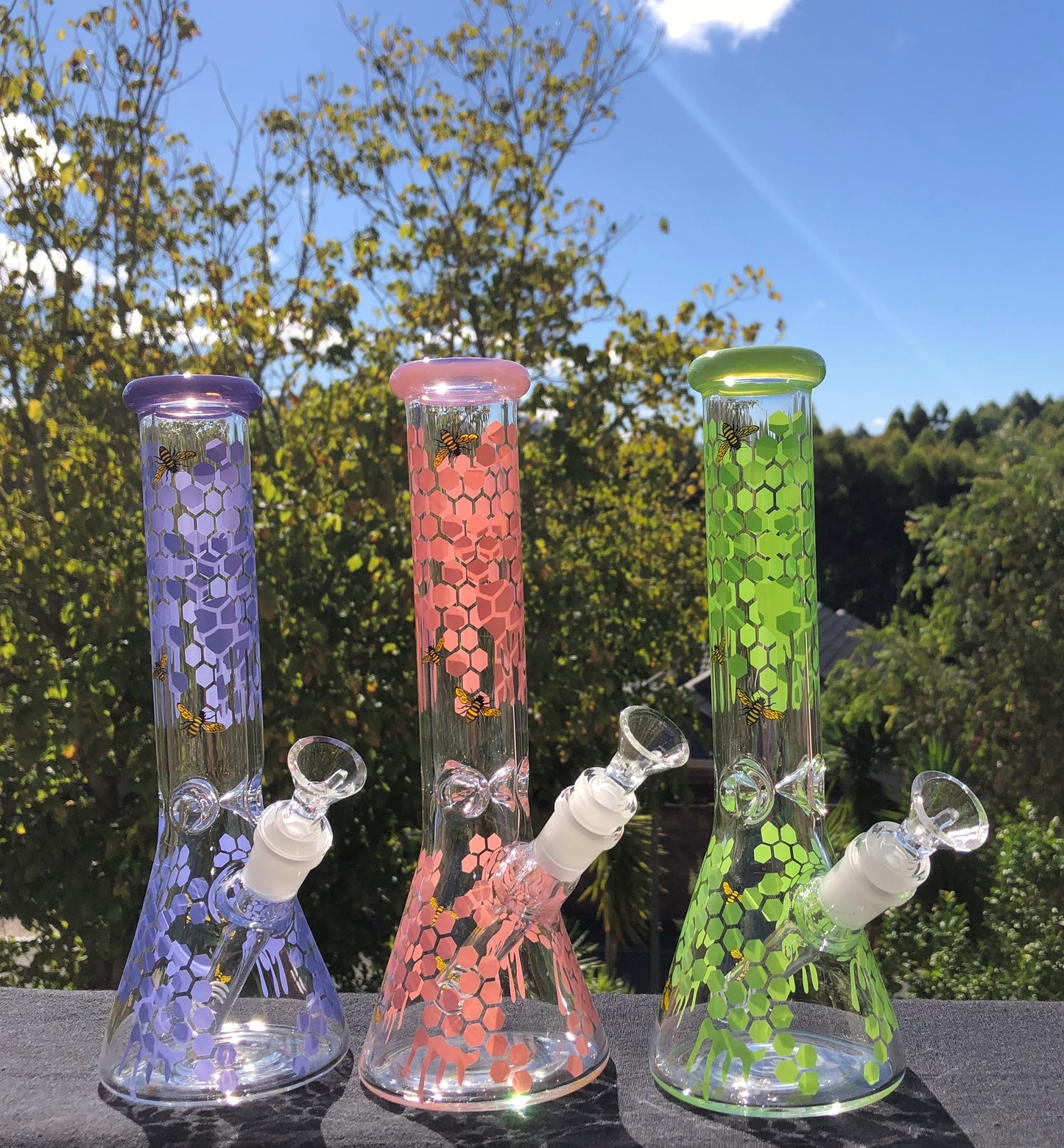 Medium sized Honeybee glass bong