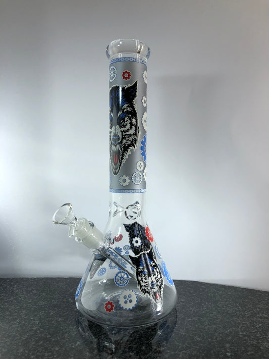 Glow in the dark large wolf bong